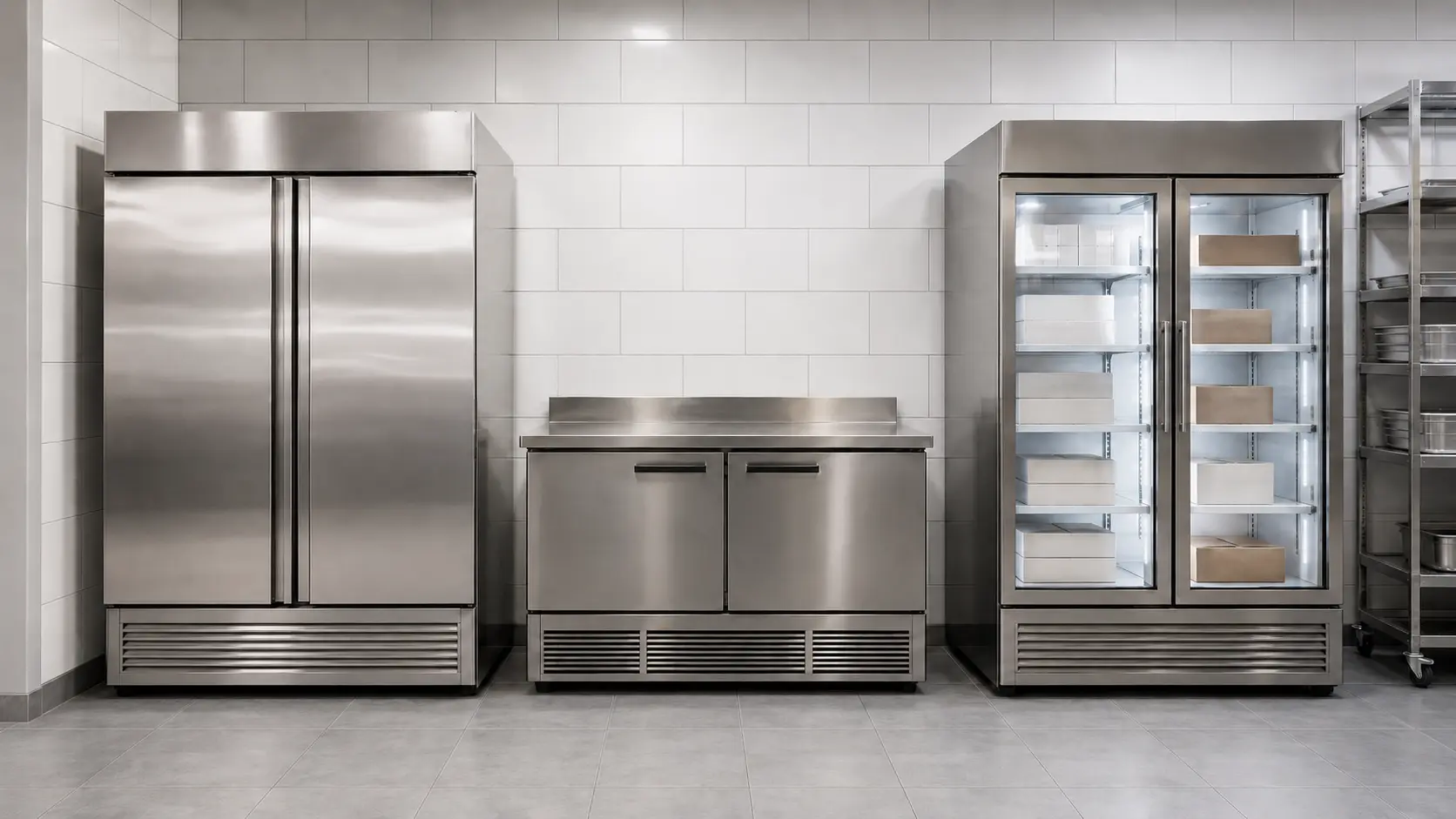 Commercial upright, worktop and display refrigerators for restaurant and hotel projects
