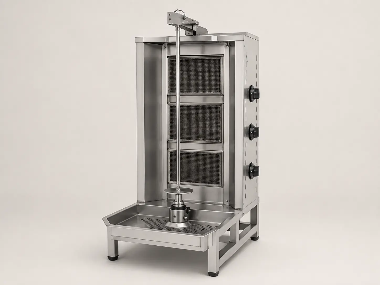 Commercial vertical shawarma and doner broiler with three heating zones