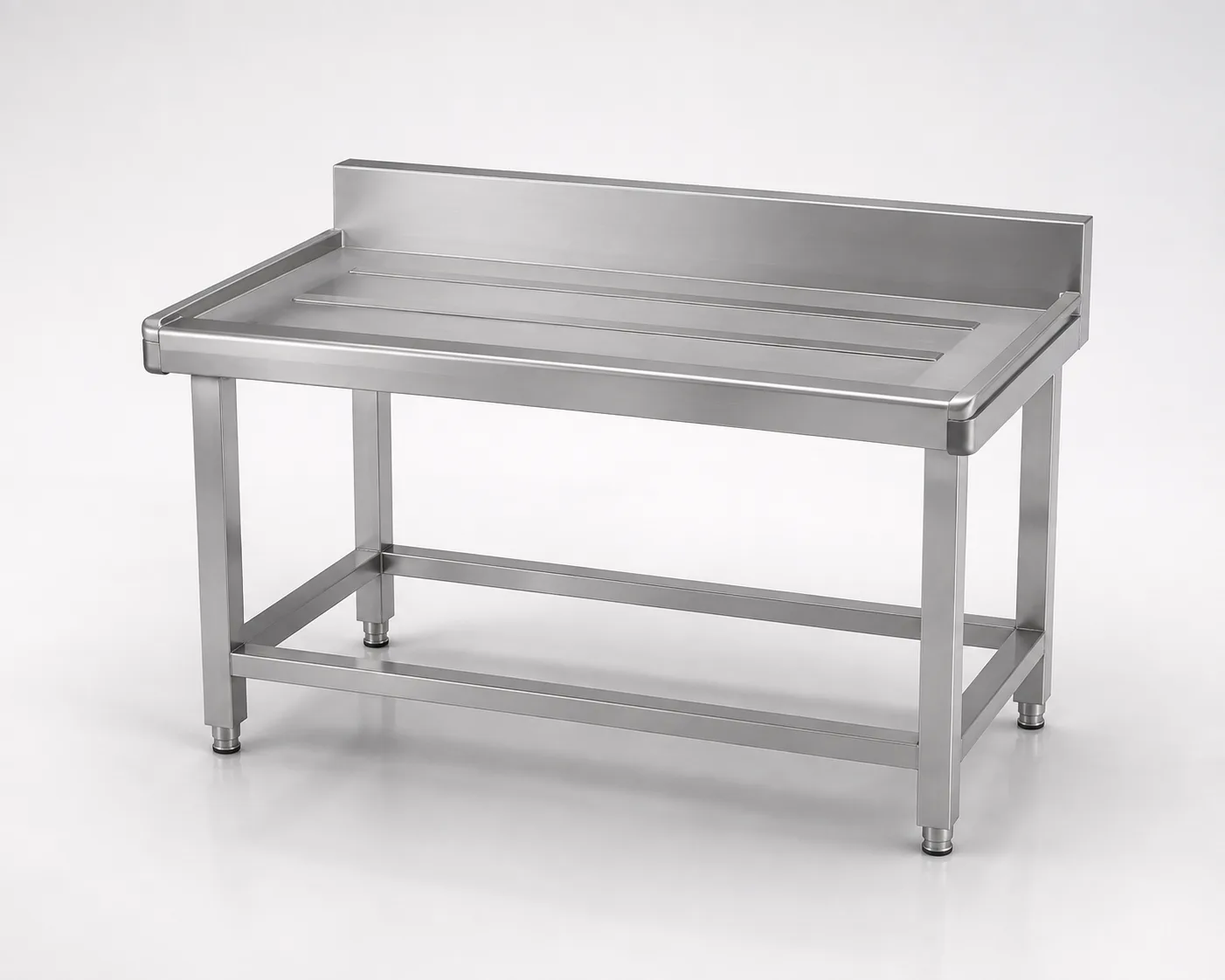 Stainless steel clean dish outlet table for hood-type dishwasher