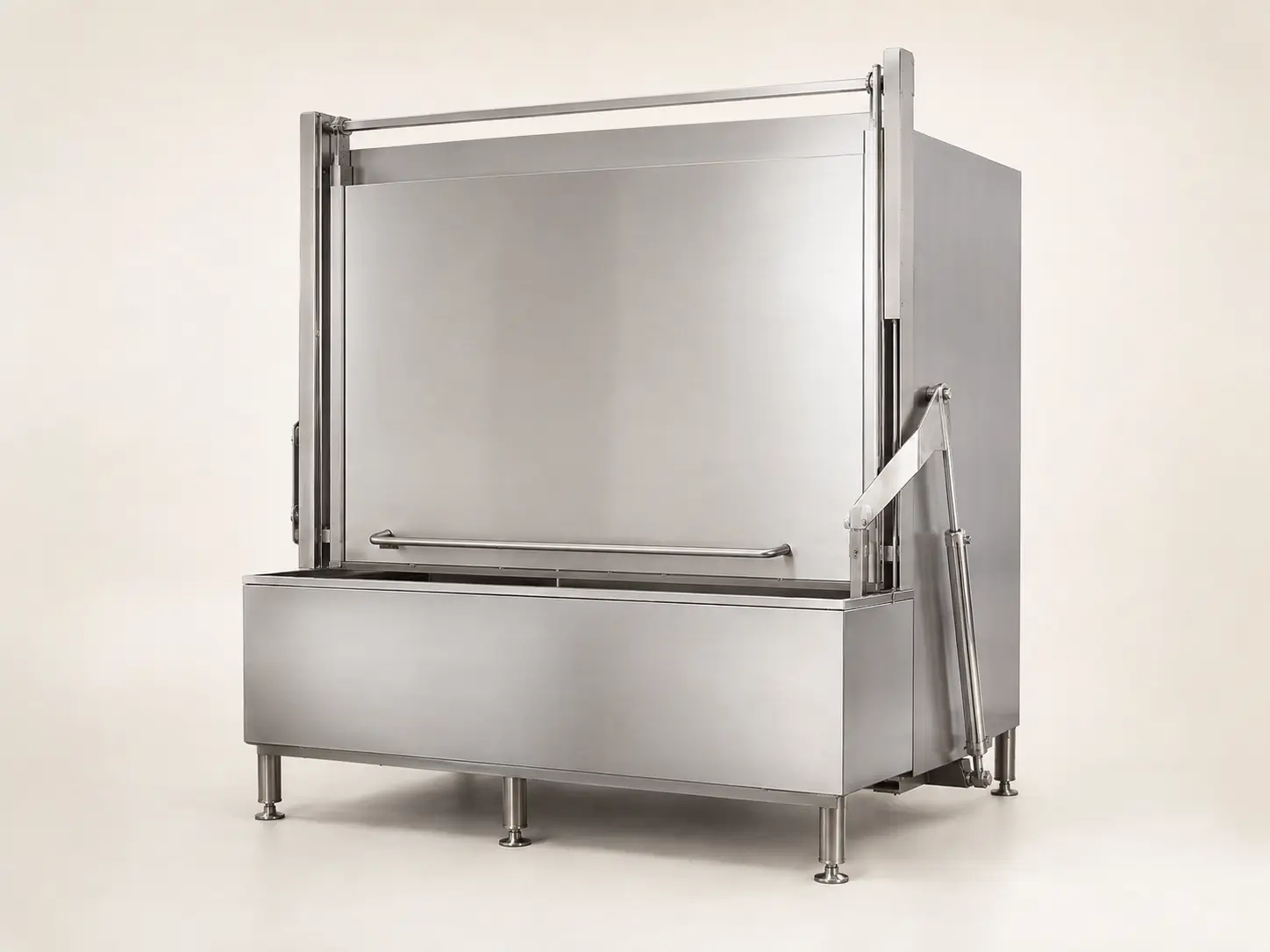 High-chamber commercial washer for pots, pans, trays and utensils