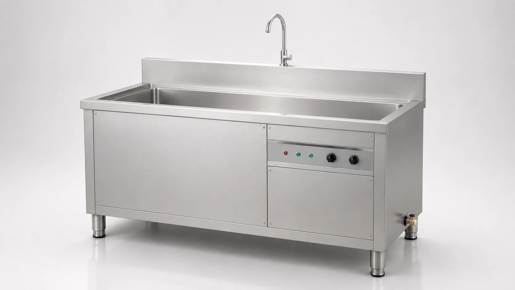 Commercial ultrasonic dishwasher with stainless steel tank