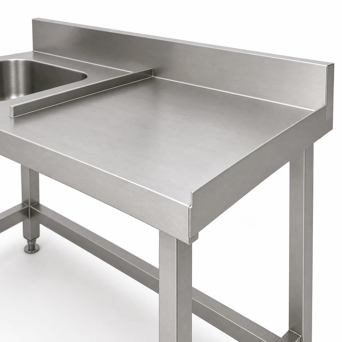 Close-up of the rack guide and dishwasher-side connection edge