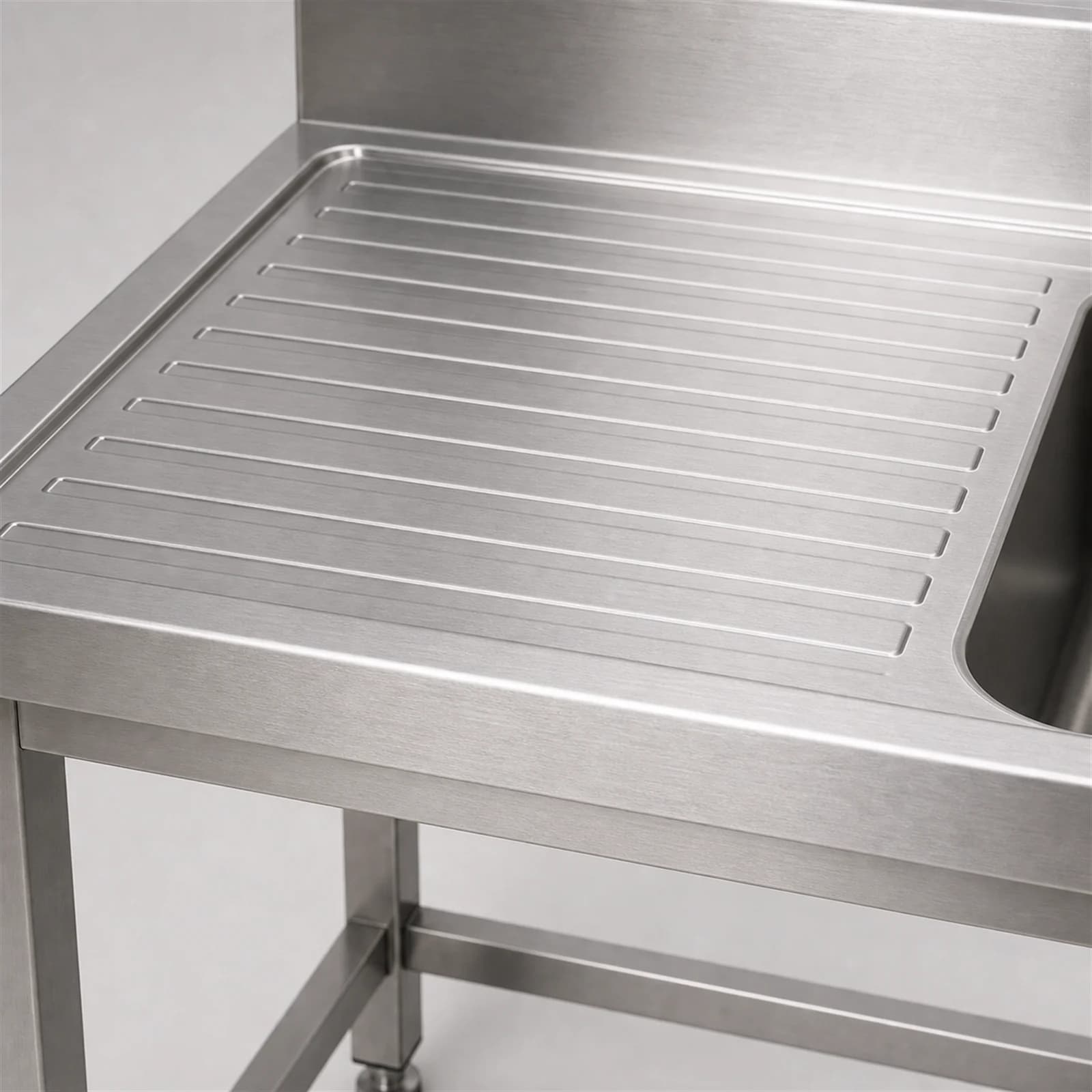 Stainless Steel Sink Unit - Drainboard Detail