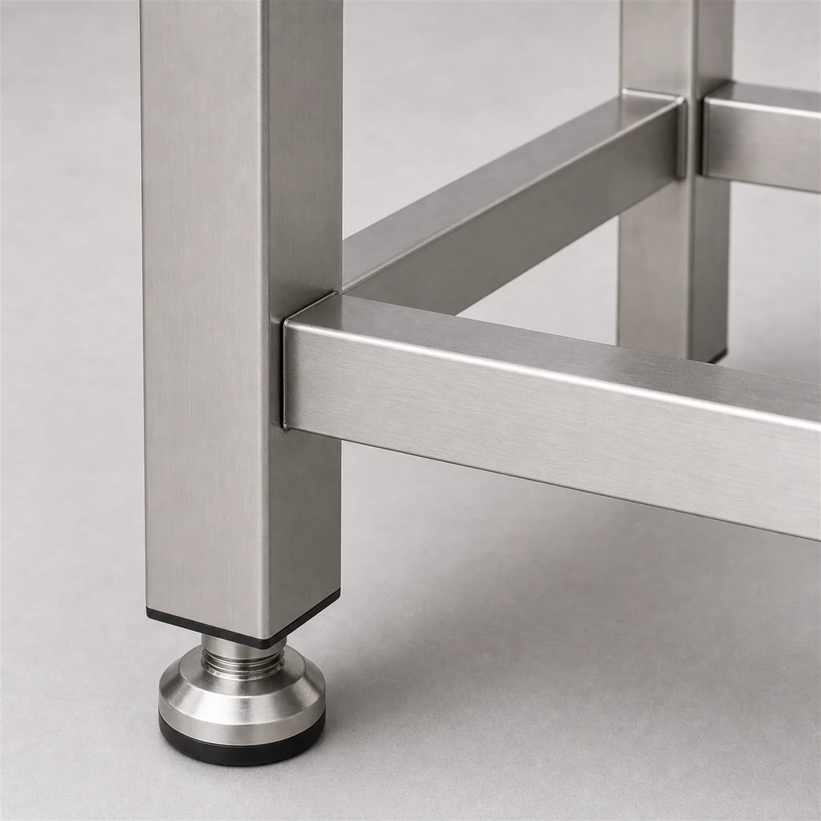 Stainless Steel Sink Unit - Frame and Foot Detail