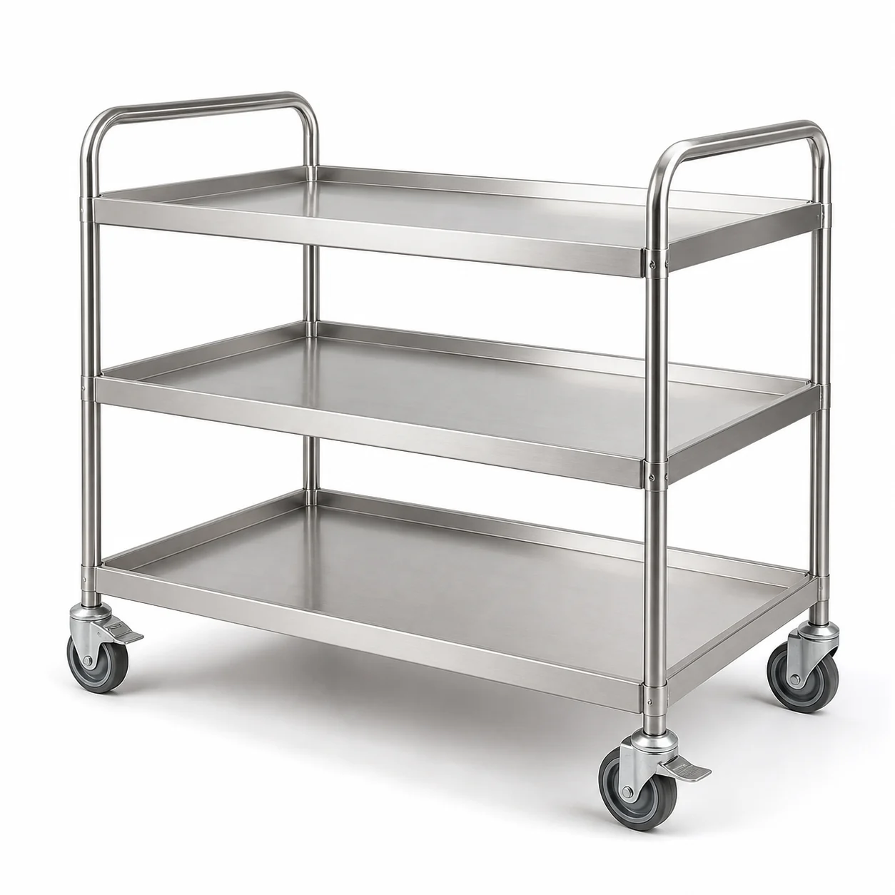 Stainless Steel Utility Trolley 45-degree product view