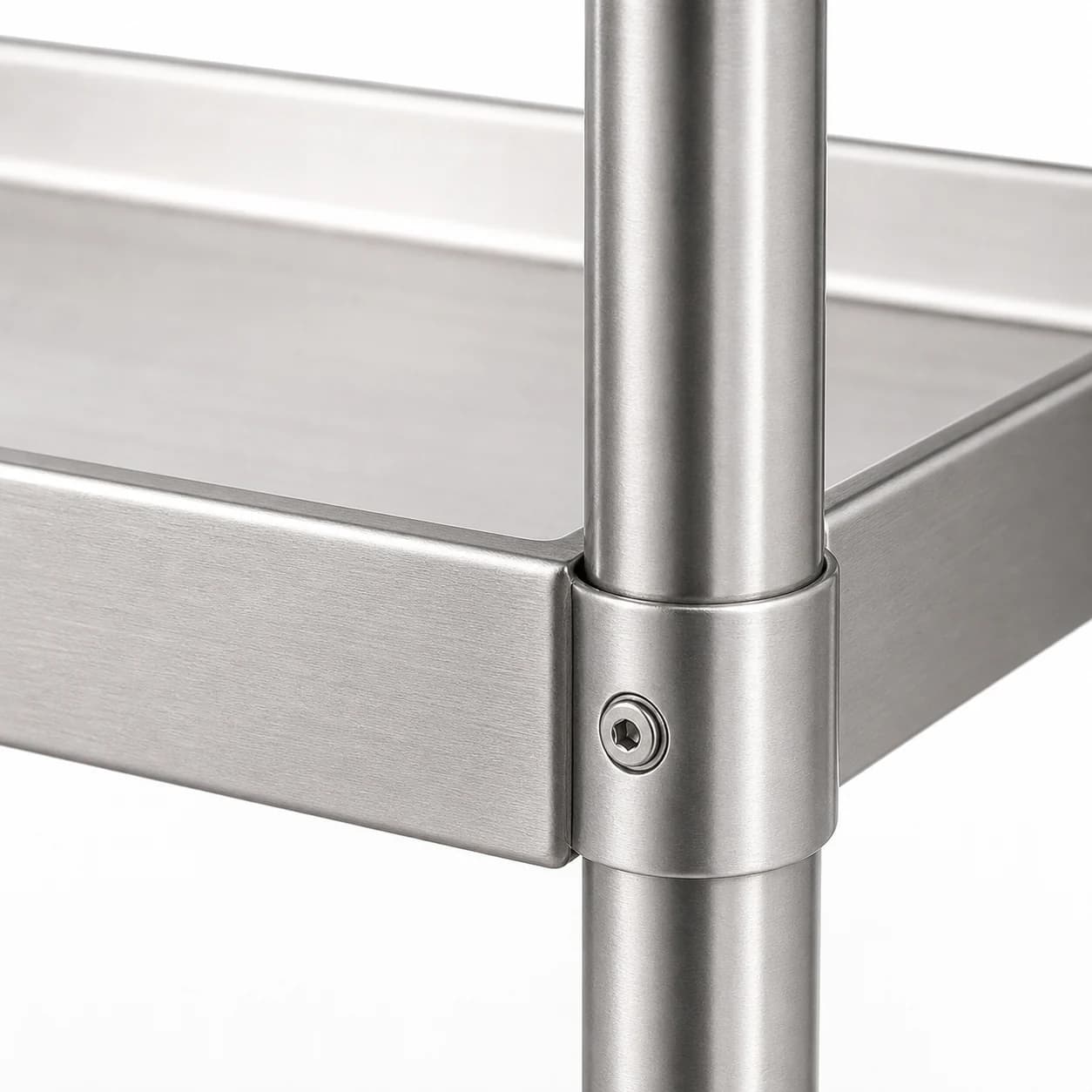 Stainless Steel Utility Trolley - Shelf Corner Detail