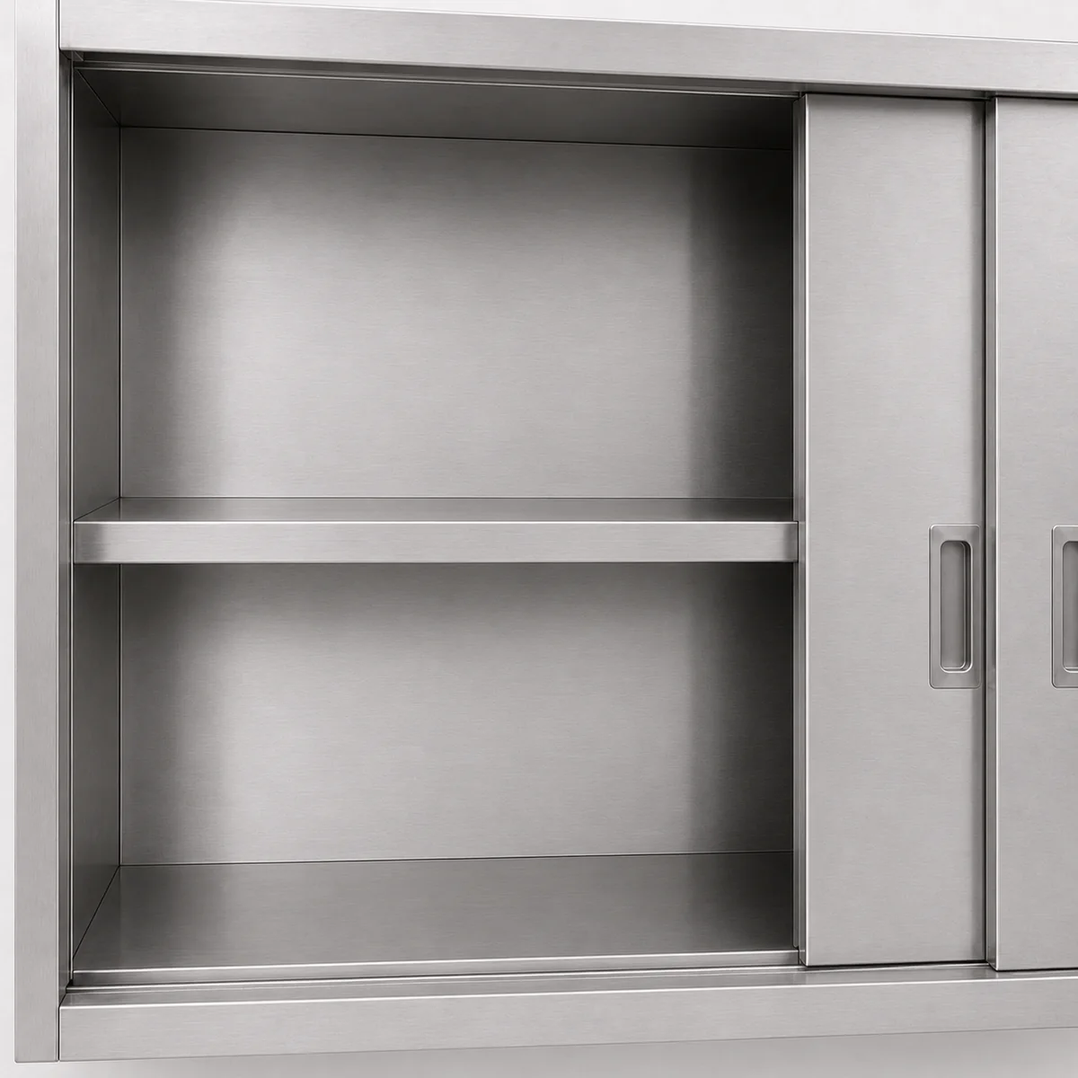 Stainless Steel Wall Cabinet - Shelf and rear panel detail