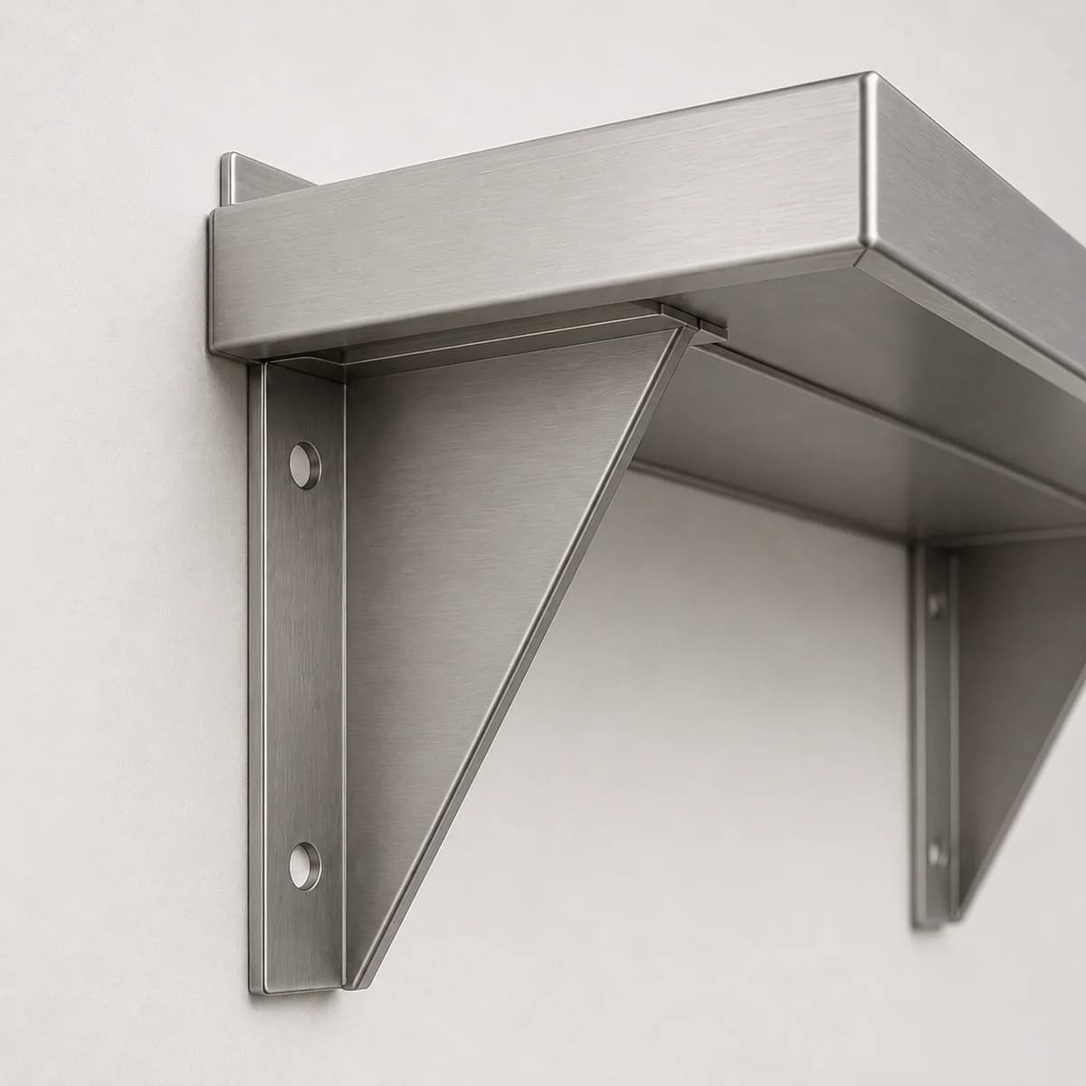 Stainless Steel Wall Shelf - Mounting detail