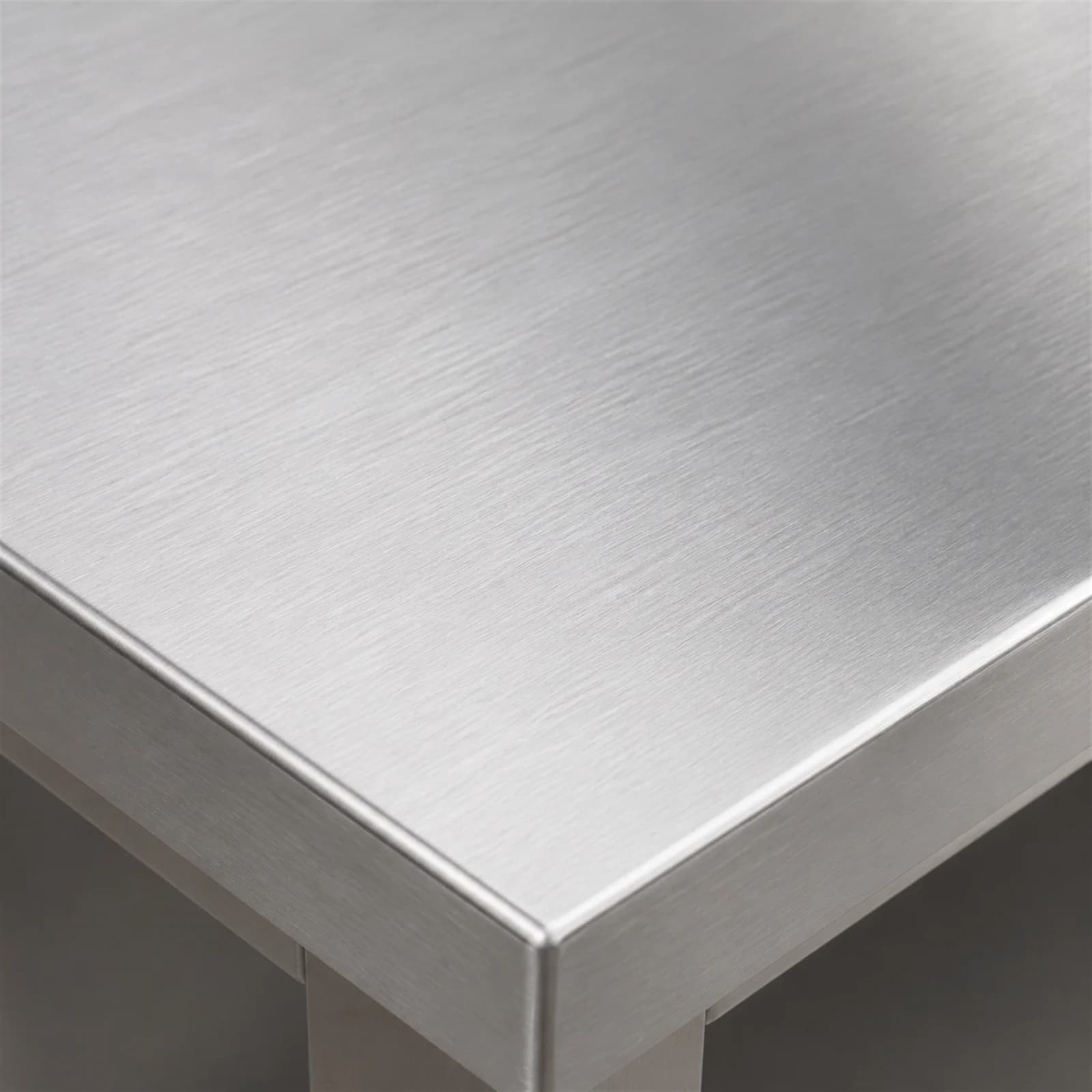 Stainless Steel Work Table - Brushed Stainless Steel Detail