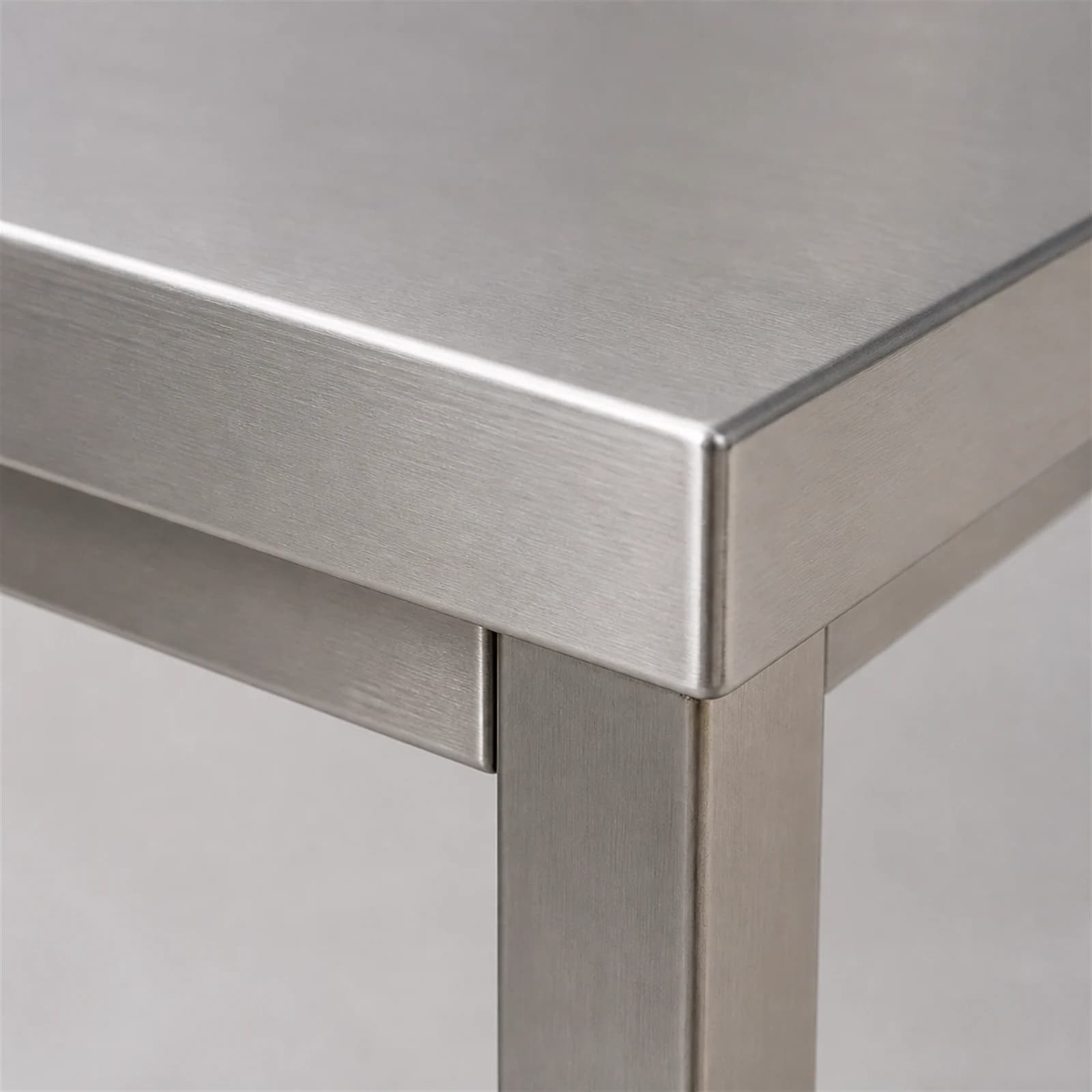 Stainless Steel Work Table - Welded Corner Detail